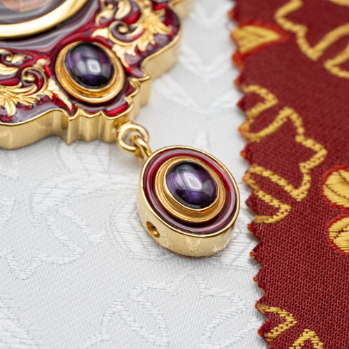 2.7.2745лп-2/1лп-К-М Архиерейский комплект наперсный латунный с фиолетовыми камнями в позолоте фото 8 2.7.2745лп-2/1лп-К-М Архиерейский комплект наперсный латунный с фиолетовыми камнями в позолоте фото 8