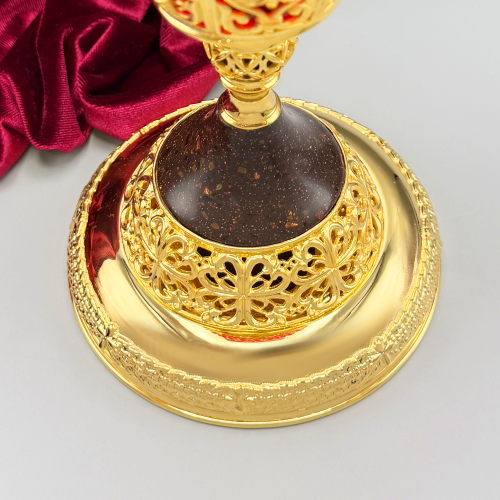 2.7.2038лпч Лампада латунная с акрилом в позолоте фото 6