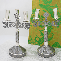 2.7.2845лр-К Набор дикирий трикирий латунный с патинированием в серебрении