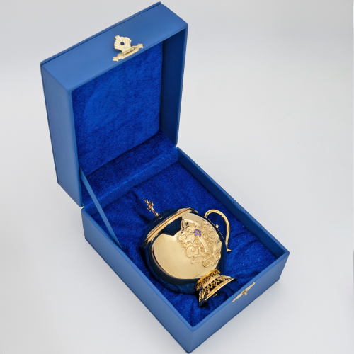 2.7.0684лп Ладанница латунная в позолоте с фиолетовыми камнями фото 2 2.7.0684лп Ладанница латунная в позолоте с фиолетовыми камнями фото 2