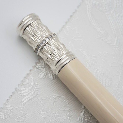 2.7.2833л Жезл латунный с белыми камнями в серебрении фото 5