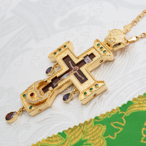 2.7.1634лп-2/1лп-К Архиерейский наперсный комплект в позолоте фото 9