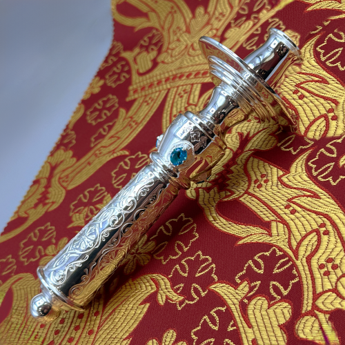 2.7.0763л Подсвечник латунный в серебрении