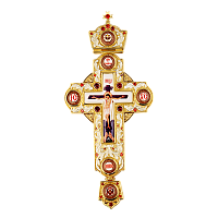 2.10.0236лп-2 Крест латунный с принтом в позолоте