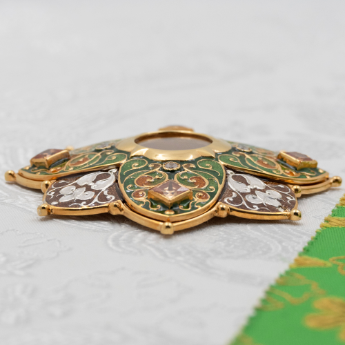 2.7.0631лф-М Мощевик латунный с вставками в позолоте и фрагментарным серебрением фото 7 2.7.0631лф-М Мощевик латунный с вставками в позолоте и фрагментарным серебрением фото 7