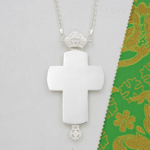 2.10.0692л-2/1л Крест наперсный в серебрении фото 3