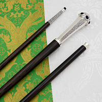 2.7.2922лрч Посох латунный с акрилом и патинированием в серебрении