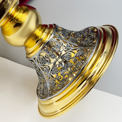 2.7.2792лпр Дискос латунный с патинированием в позолоте фото 4 2.7.2792лпр Дискос латунный с патинированием в позолоте фото 4