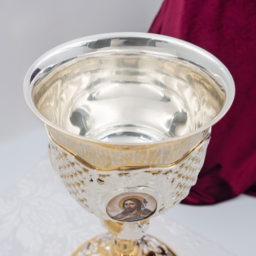 2.7.2759клп-18 Потир комбинированый в позолоте с фрагментарным серебрением на 1л фото 2 2.7.2759клп-18 Потир комбинированый в позолоте с фрагментарным серебрением на 1л фото 2