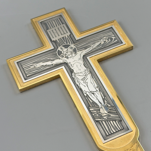 2.7.2968лпр Крест требный латунный в позолоте  фото 5