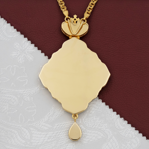 2.7.1334лп-2/1лп Панагия латунная в позолоте с и цепью фото 2