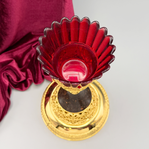 2.7.2038лпч Лампада латунная с акрилом в позолоте фото 3