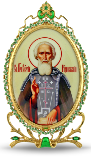 2.78.0315 Икона серебряная Св. преподобный  Сергий Радонежский