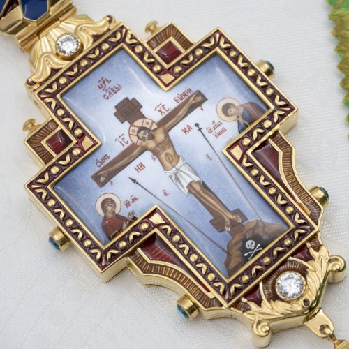 2.7.2708лп-18/155лп-К-М Архиерейский комплект наперсный латунный в позолоте фото 12