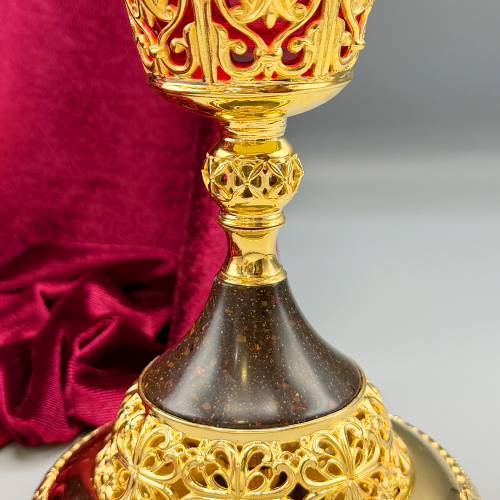 2.7.2038лпч Лампада латунная с акрилом в позолоте фото 5