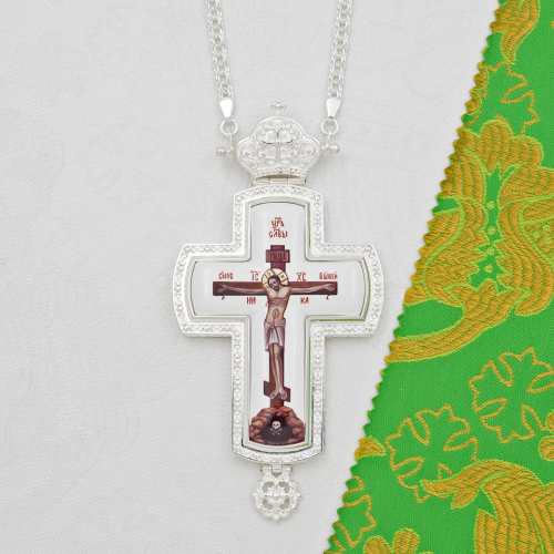 2.10.0692л-2/1л Крест наперсный в серебрении