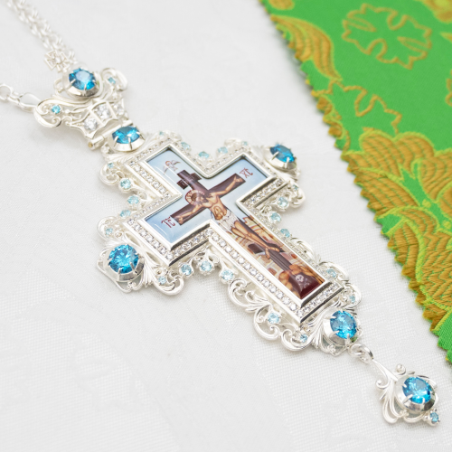 2.7.2563л-2/1л-К Архиерейский комплект наперсный латунный в серебрении фото 10