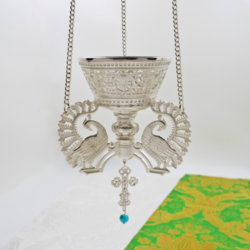 2.7.2375л/91л Лампада подвесная латунная в серебре фото 5 2.7.2375л/91л Лампада подвесная латунная в серебре фото 5