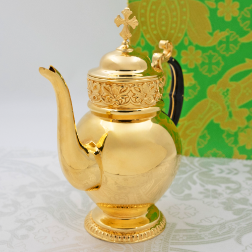 2.7.1229лп Чайник для теплоты латунный в позолоте фото 5