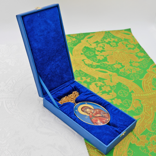 2.7.1532лп-2/10лп Панагия латунная в позолоте фото 5