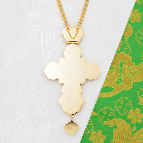 2.10.0535лп-2/113лп Крест латунный с фиолетовыми камнями в позолоте фото 3 2.10.0535лп-2/113лп Крест латунный с фиолетовыми камнями в позолоте фото 3