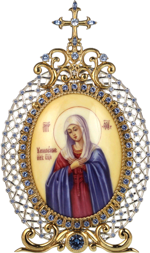 Икона настолбьная серебряная - Богородица  Умиление.