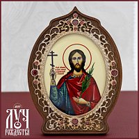 2.78.0957л Икона настольная в серебре -Святой великомученик Иоанн Сочавский.
