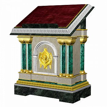 69.01.0005.К-М Аналой на 4 стойках из малахита и мрамора