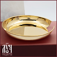2.7.0802лп Тарелица для просфор латунная в позолоте