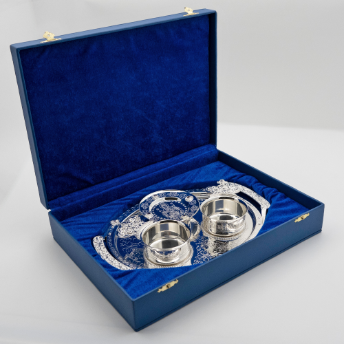 2.7.1303л-К Набор для архиерейской запивки латунный с фиолетовыми камнями в серебрении фото 9 2.7.1303л-К Набор для архиерейской запивки латунный с фиолетовыми камнями в серебрении фото 9