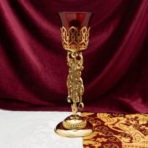 2.7.2871лп-К Набор напрестольный - лампада и подсвечники в позолоте фото 4 2.7.2871лп-К Набор напрестольный - лампада и подсвечники в позолоте фото 4