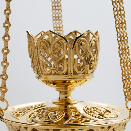 2.7.1846лп/1849лп Лампада подвесная латунная в позолоте фото 8