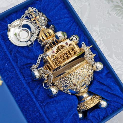 2.7.1168лф Кадило латунное с фрагментальной позолотой фото 3 2.7.1168лф Кадило латунное с фрагментальной позолотой фото 3