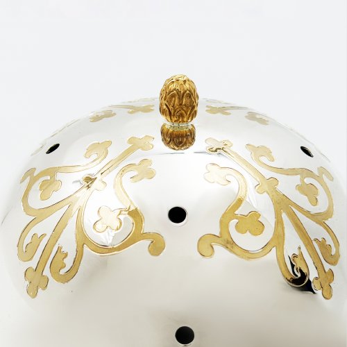 2.7.1257лф Крышка для дискоса диаметром 15 см, латунная с фрагментальной позолотой фото 3 2.7.1257лф Крышка для дискоса диаметром 15 см, латунная с фрагментальной позолотой фото 3