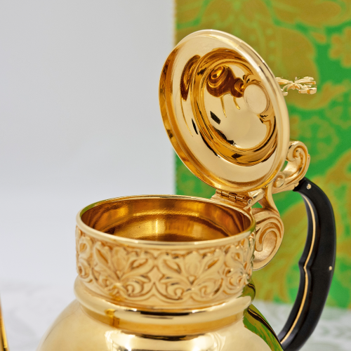 2.7.1229лп Чайник для теплоты латунный в позолоте фото 4