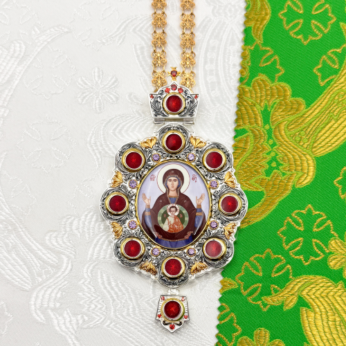 2.7.0987лфэ-2/41лп Панагия латунная в позолоте и серебрении 2.7.0987лфэ-2/41лп Панагия латунная в позолоте и серебрении