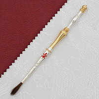 2.7.0072лф Стрючица латунная с желтыми камнями в позолоте и серебрении