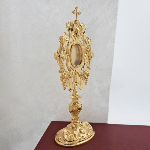 2.7.1889лп Мощевик латунный на ножке в позолоте фото 8 2.7.1889лп Мощевик латунный на ножке в позолоте фото 8