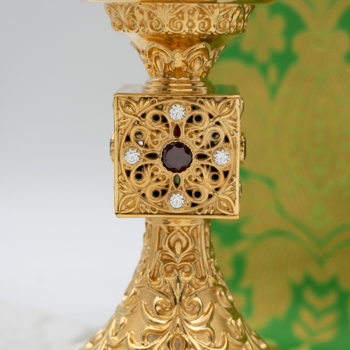 2.7.0694лп-К Напрестольный комплект с красными камнями в позолоте фото 5