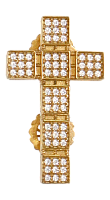 2.7.0971п Крест на клобук серебряный в позолоте со вставками