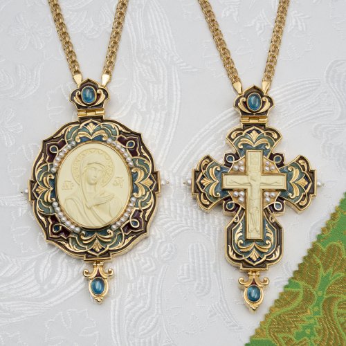 2.7.2620лп-11/1лп-К-М Архиерейский наперсный комплект в позолоте 2.7.2620лп-11/1лп-К-М Архиерейский наперсный комплект в позолоте