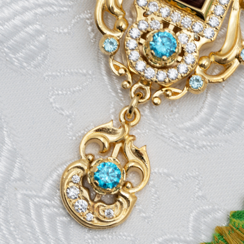 2.7.2291лп-2/1лп-К Архиерейский комплект латунный с голубыми камнями в позолоте фото 9 2.7.2291лп-2/1лп-К Архиерейский комплект латунный с голубыми камнями в позолоте фото 9