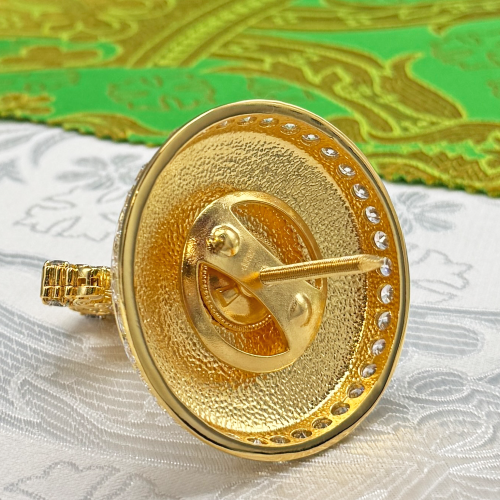 2.7.2617лп Крест на митру латунный в позолоте фото 3