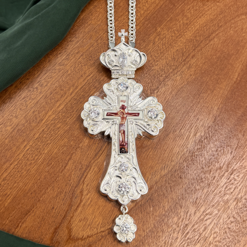 2.10.0564л-2/1л Наперсный крест в серебрении 2.10.0564л-2/1л Наперсный крест в серебрении