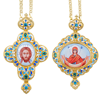  2.7.1481лпэ-2/1лп-К Архиерейский наперсный комплект в позолоте с эмалью