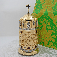 2.7.2369лнпр Сион латунный с натуральными камнями в позолоте