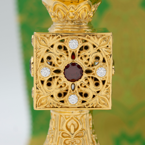 2.7.0694лп-К Напрестольный комплект с красными камнями в позолоте фото 6