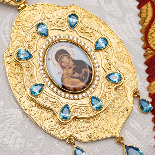 2.7.2224лп-2/1лп Панагия в позолоте с цепью фото 6