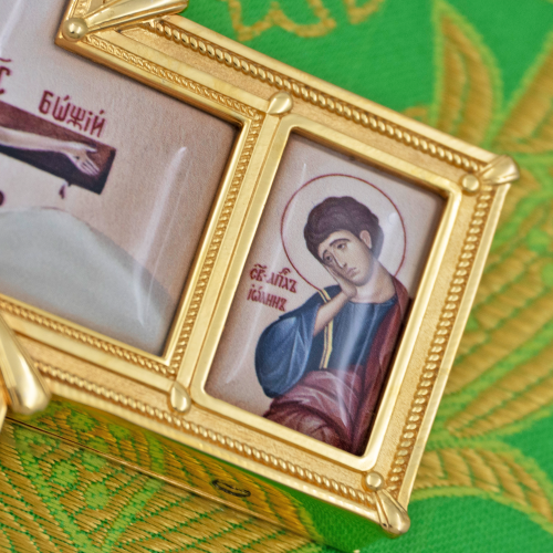 2.7.2835лп-2 Крест напрестольный латунный в позолоте фото 6