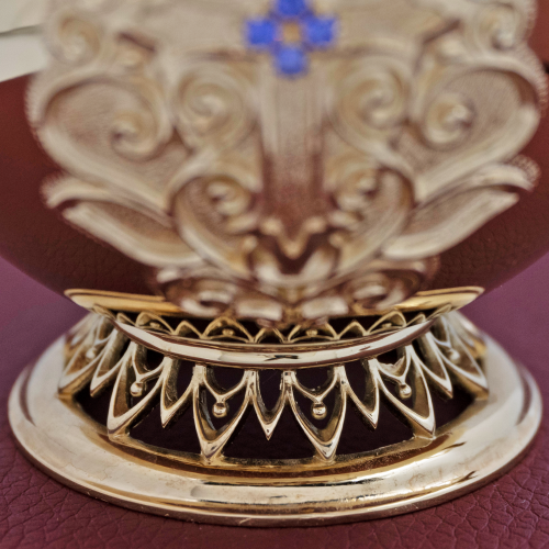 2.7.0684лп Ладанница латунная в позолоте с фиолетовыми камнями фото 3 2.7.0684лп Ладанница латунная в позолоте с фиолетовыми камнями фото 3